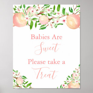 Babies Are Sweet Take A Treat, Peaches Baby Shower Poster