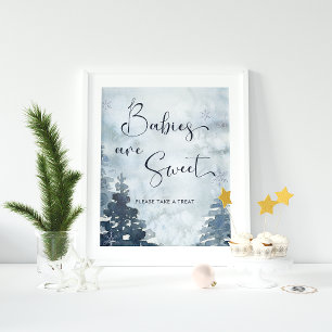 Babies Are Sweet Take a Treat Tree Baby Shower Poster