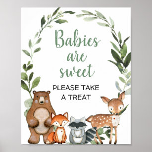 Babies are sweet take a treat woodland favors sign