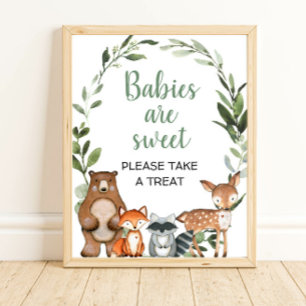 Babies are sweet take a treat woodland favors sign