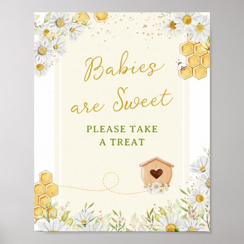 Babies Are Sweet Take Treat Bumblebee Baby Shower Poster