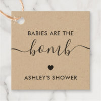 Babies are the Bomb Gift Tag, Kraft Baby Shower Favor Tags