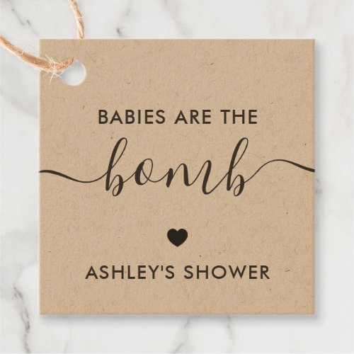 Babies are the Bomb Gift Tag Kraft Baby Shower Favor Tags
