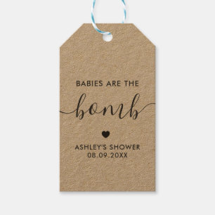 Babies are the Bomb Gift Tag, Kraft Baby Shower Tags