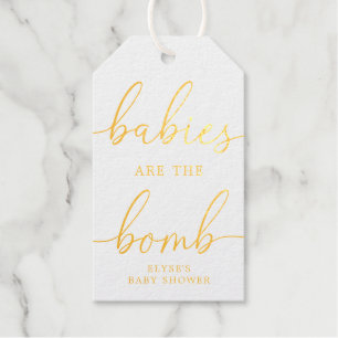 Babies Are The Bomb Gold Foil Favor Gift Tag