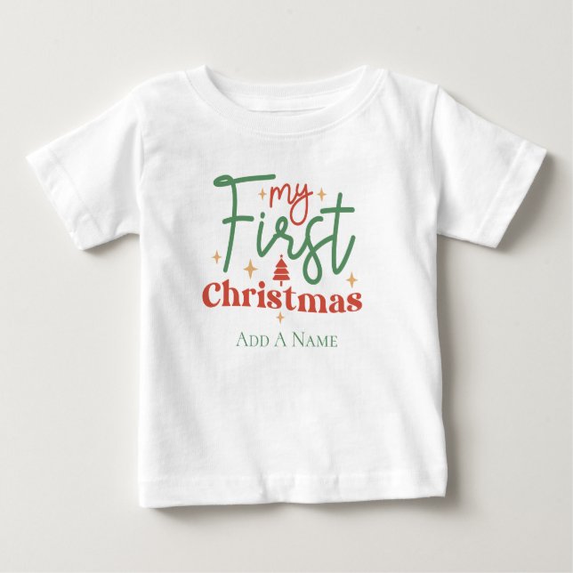 Babies Baby First 1st Christmas Gift for New  T-Shirt (Front)