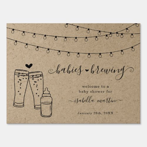 Babies Brewing Beer Toast Shower Welcome Sign