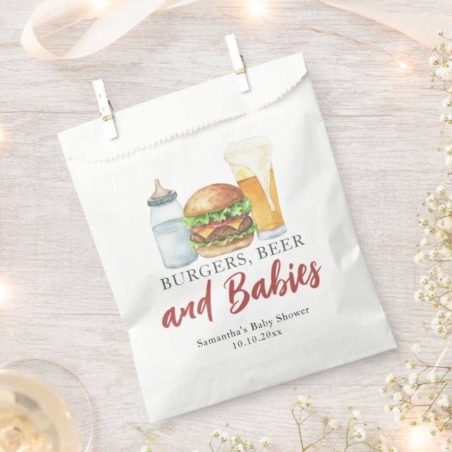 Babies, Burgers and Beer Baby shower  Favor Bag (Clipped)