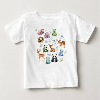 Babies cute watercolor animals baby T-Shirt