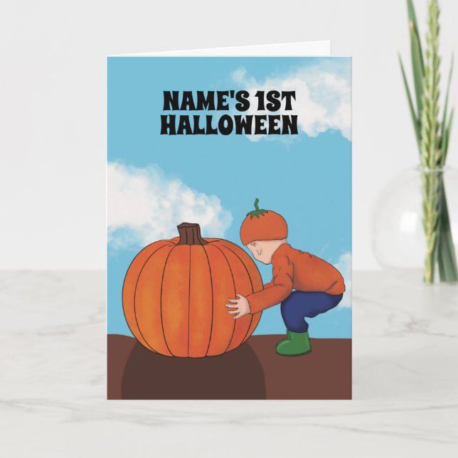 Babies First Halloween Holiday Card (Front)
