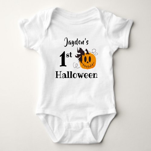 Babies First Halloween Jack O Lantern Baby Bodysuit