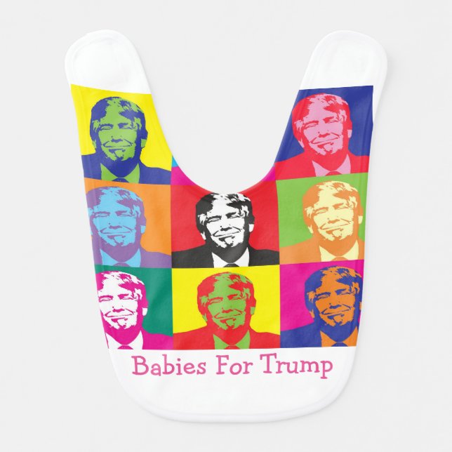 Babies For Trump Donald Trump Bib - Pink (Front)