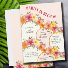 Babies In Bloom Floral Gold Arch Twins Baby Shower Invitation at Zazzle