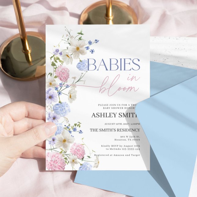Babies in Bloom Invitation | Twin Baby Shower  (Creator Uploaded)