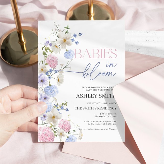 Babies in Bloom Invitation | Twins Baby Shower  (Creator Uploaded)