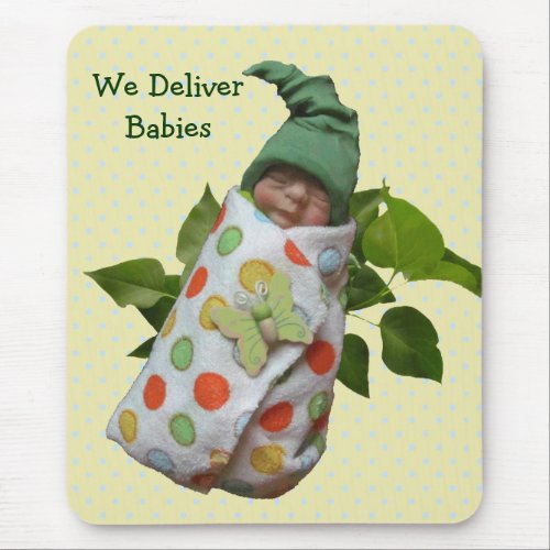 Babies in Clay Midwife Doctors Deliver Baby Mouse Pad