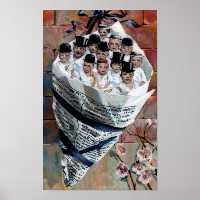 Babies in Newspaper Poster (Front)