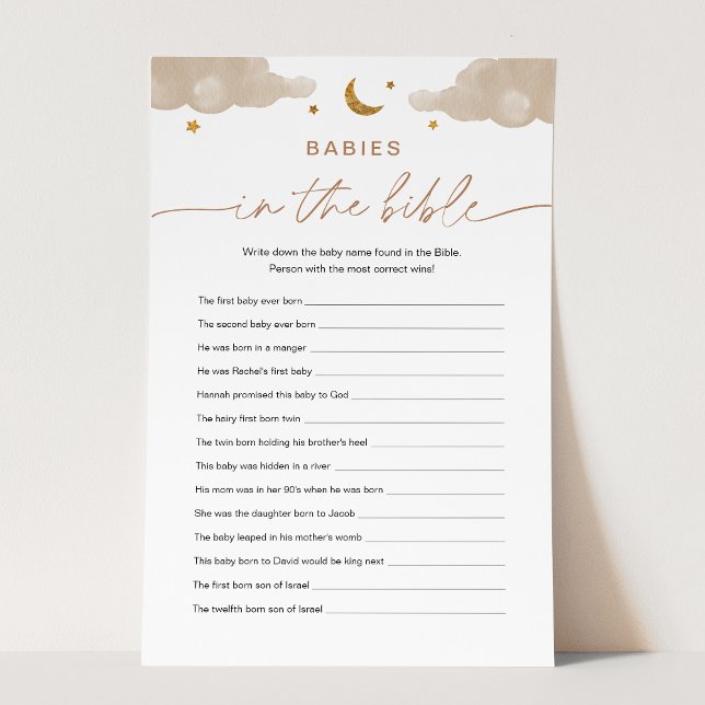 Babies In The Bible Twinkle Star Baby Shower Game  (Creator Uploaded)