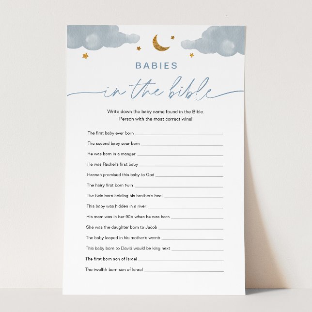 Babies In The Bible Twinkle Star Baby Shower Game  (Creator Uploaded)