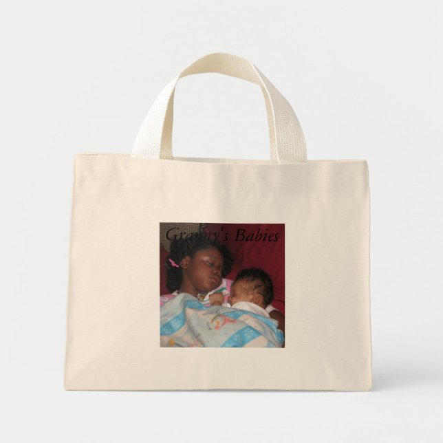 babies, Momma babies, Sleeping, Granny's Babies Mini Tote Bag (Front)