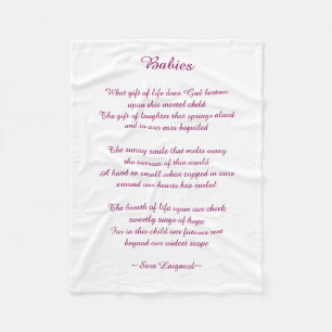 Babies poem fleece blanket
