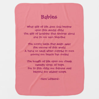Babies poem receiving blanket