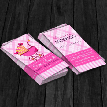 Babies Store Baby Shop Boutique Pink Stroller Business Card by sunnymars at Zazzle