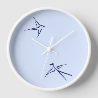 Babies: Swallows/Blue - Clock