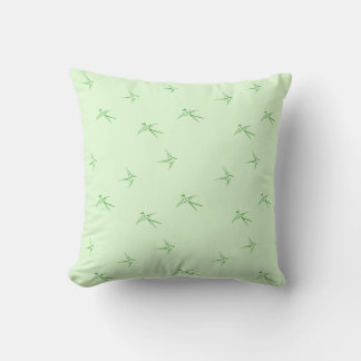Babies: Swallows/Green - Throw Pillow