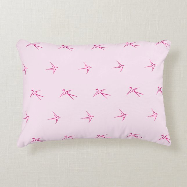 Babies: Swallows/Pink (AP.SW.P.) -  Accent Pillow (Front)