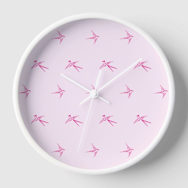 Babies: Swallows/Pink - Clock (Front)