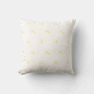 Babies: Swallows/Yellow - Throw Pillow