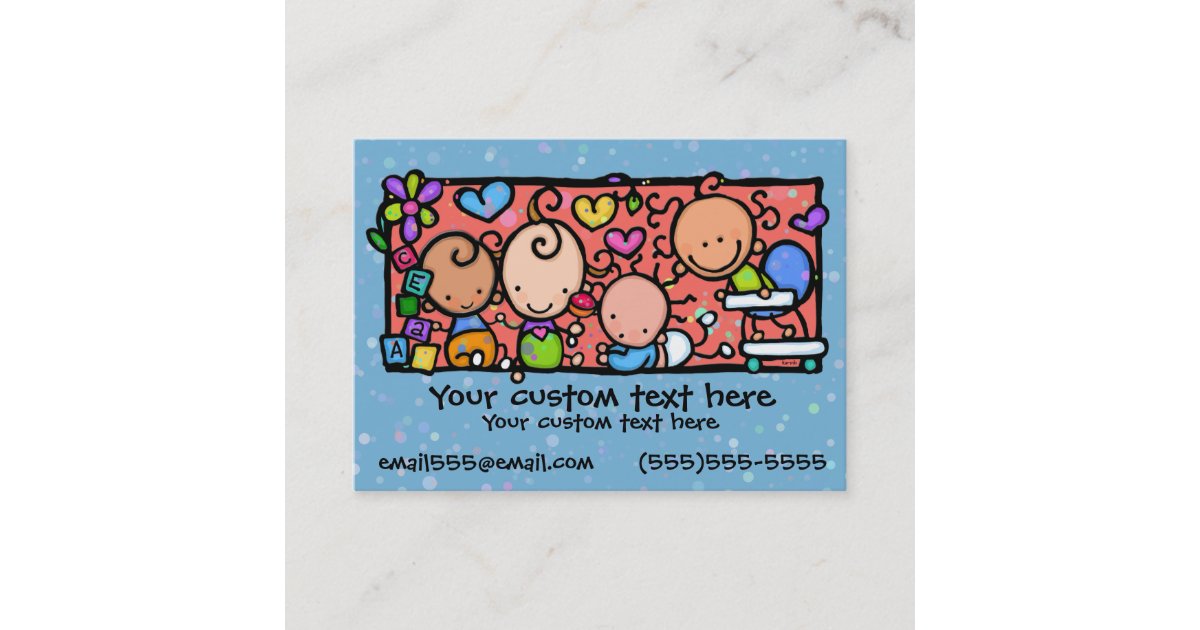 Babies Toddlers Daycare Nursery BLUE Business Card | Zazzle.com