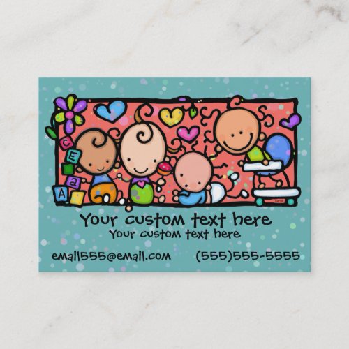 Babies Toddlers Daycare Nursery TEAL Business Card
