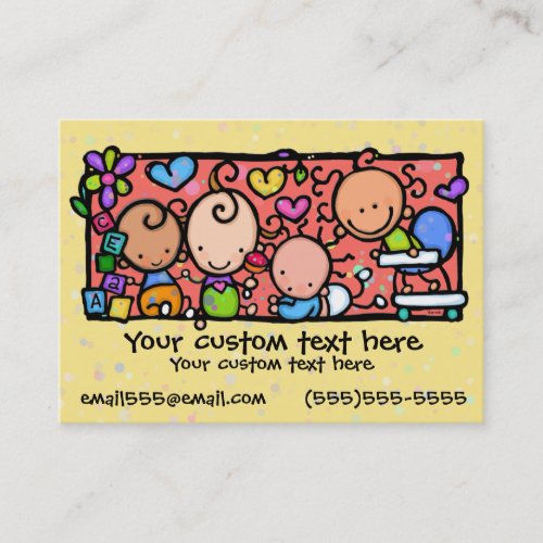 Babies Toddlers Daycare Nursery YELLOW Business Card