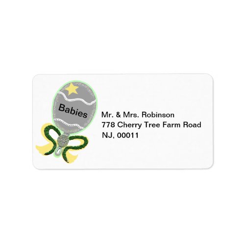 Babies Yellow Star Rattle Address Labels