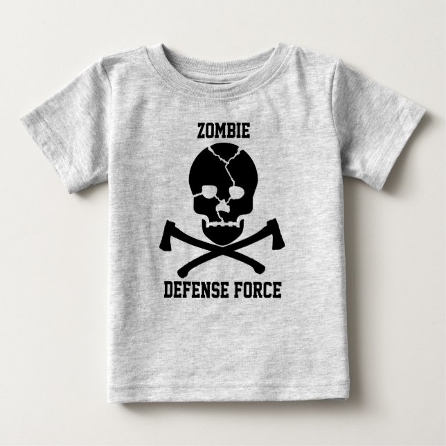 babies Zombie Defense Force: Skulls & Axes Baby T-Shirt (Front)