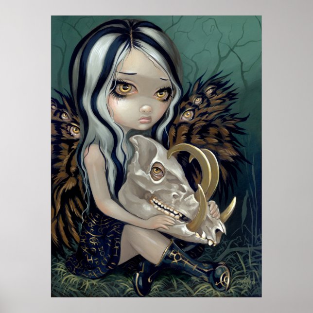 Babirusa Skull Art Print gothic fairy lowbrow (Front)