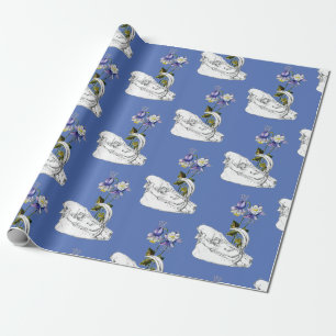 Babirusa Skull with Columbine Flower  Wrapping Paper
