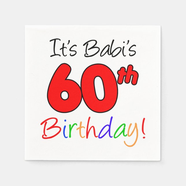 Babi's 60th Birthday Czech Grandma Napkins (Front)