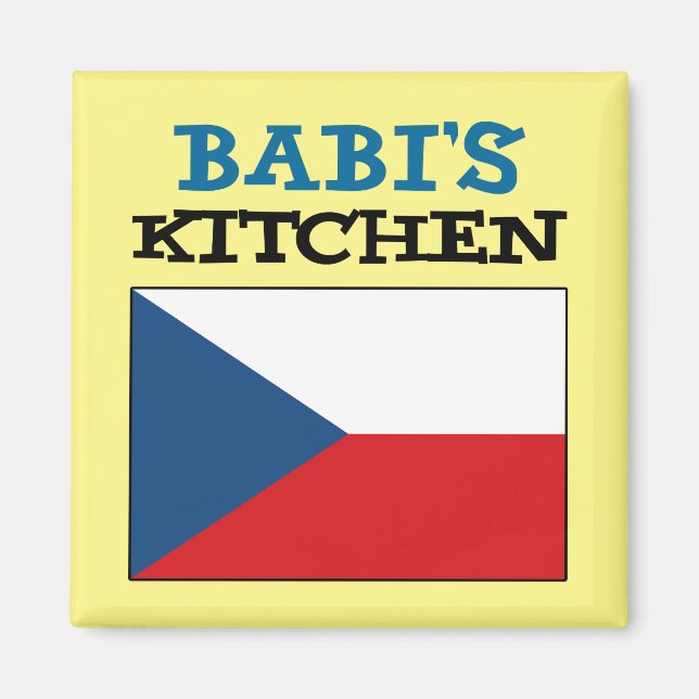 Babi's Kitchen With Flag Of Czech Republic Magnet (Front)