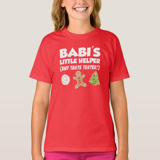 Babi's Little Helper Christmas Cookies T-Shirt (Front)
