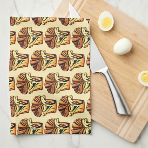 Babka Chocolate Bread Slice Loaf Jewish Bakery Kitchen Towel