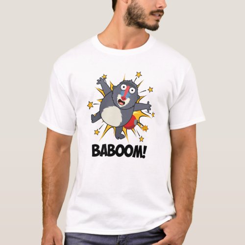 Baboom Funny Exploding Monkey Baboon Pun  T_Shirt