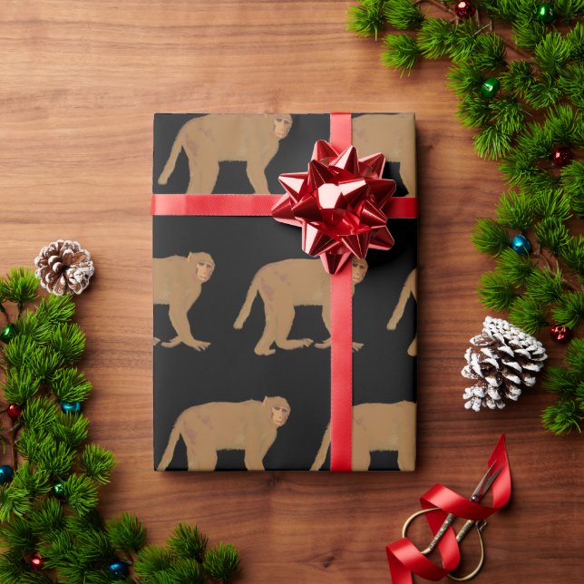 Baboon Monkey Art  Wrapping Paper (Holiday Gift)