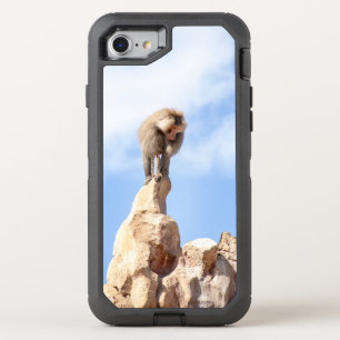 Baboon monkey on top of a mountain OtterBox defender iPhone SE/8/7 case