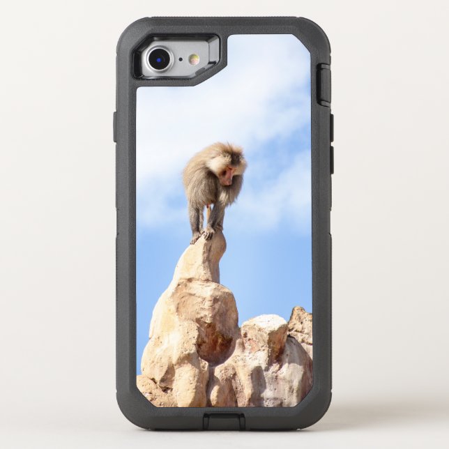 Baboon monkey on top of a mountain otterbox iPhone case (Back)