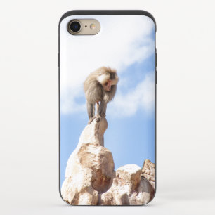 Baboon monkey on top of a mountain iPhone 8/7 slider case