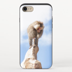 Baboon monkey on top of a mountain iPhone 8/7 slider case