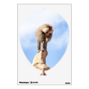 Baboon monkey on top of a mountain wall decal